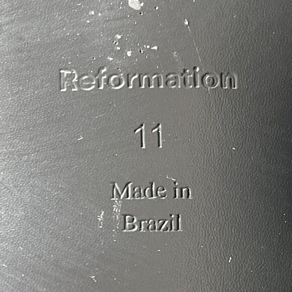 Reformation Maya Strappy Flat Sandals Sz 11 Ankle Strap Bow Detail Black Leather - Picture 15 of 15